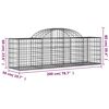 vidaXL Arched Gabion Baskets 30 pcs 200x50x60/80 cm Galvanised Iron