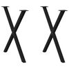 vidaXL Dining Table Legs X-Shaped 2 pcs Black 70x(72-73) cm Steel