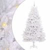 vidaXL Artificial Hinged Christmas Tree White 210 cm PVC and Steel