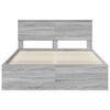 vidaXL Bed Frame Grey Sonoma 140 x 200 cm Solid Pine Wood