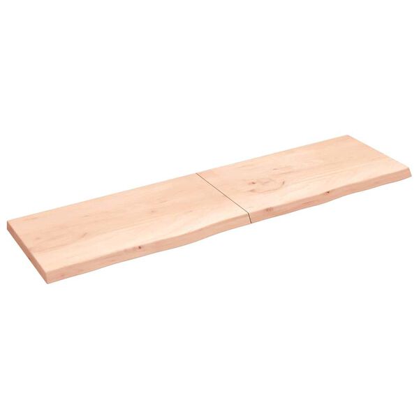 vidaXL Wall Shelf 220x60x(2-6) cm Untreated Solid Wood Oak