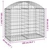 vidaXL Arched Gabion Basket 100x50x80/100 cm Galvanised Iron