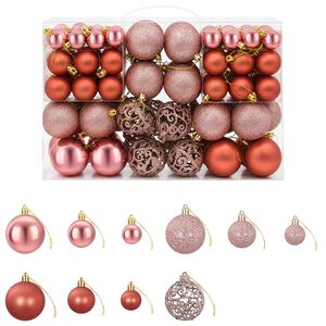 vidaXL Christmas Baubles 100 pcs Pink and Rose 3 / 4 / 6 cm