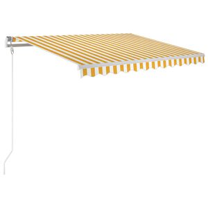 vidaXL Manual Retractable Awning 350x250 cm Yellow and White