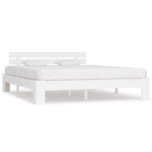vidaXL Bed Frame without Mattress White 160x200cm Solid Wood Pine
