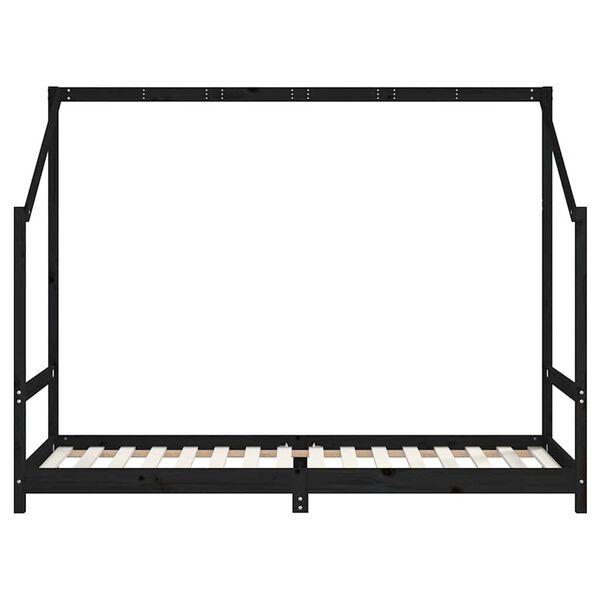 vidaXL Kids Bed Frame Black 80x200 cm Solid Wood Pine