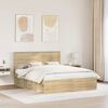 vidaXL Bed Frame with Headboard Sonoma 160 x 200 cm Solid Pine Wood