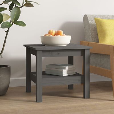 vidaXL Coffee Table Grey 45x45x40 cm Solid Wood Pine