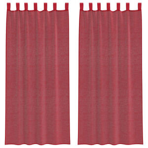 vidaXL Voile Curtains with Loops 2 pcs Wine Red 140x245 cm