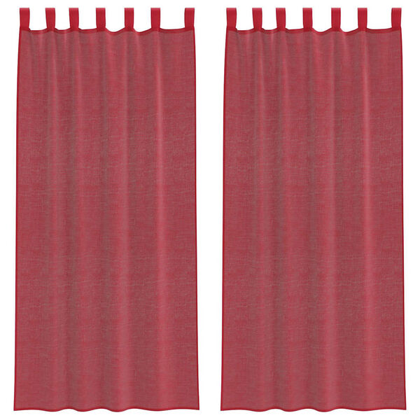 vidaXL Voile Curtains with Loops 2 pcs Wine Red 140x245 cm