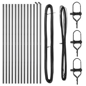 vidaXL Fence Post 13 pcs Grey Steel