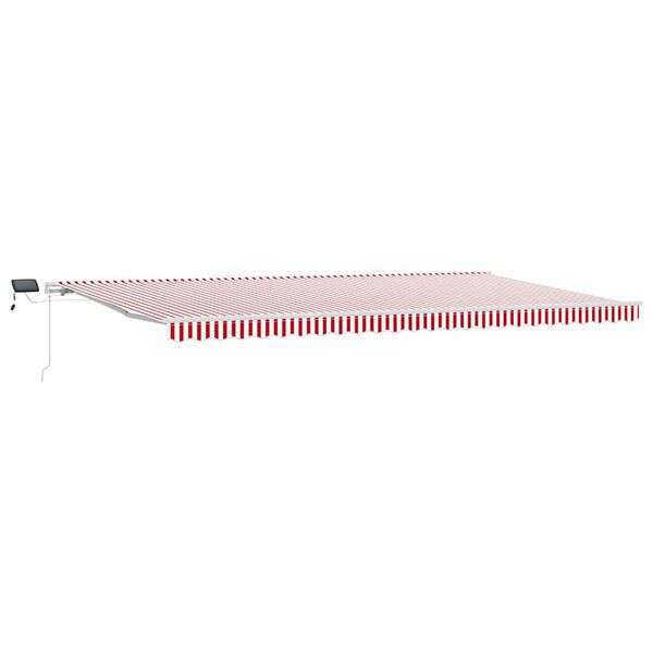 vidaXL Retractable Awning Red and White 600 x 300 cm Fabric and Steel