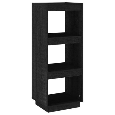 vidaXL Book Cabinet/Room Divider Black 40x35x103 cm Solid Pinewood
