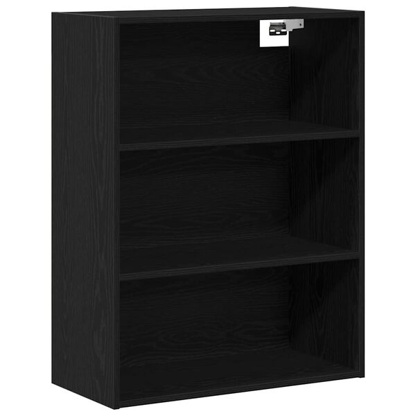 vidaXL Hanging Wall Cabinet Wall-mounted Black Oak 69.5 x 32.5 x 90 cm