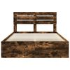 vidaXL Bed Frame Smoked Oak 140 x 190 cm Solid Pine Wood