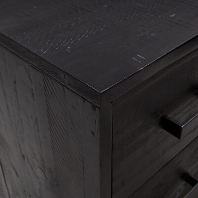 vidaXL Chest of Drawers Black 75x35x70 cm Solid Pinewood