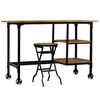 vidaXL Desk with Folding Stool Solid Mango Wood 115x50x76 cm