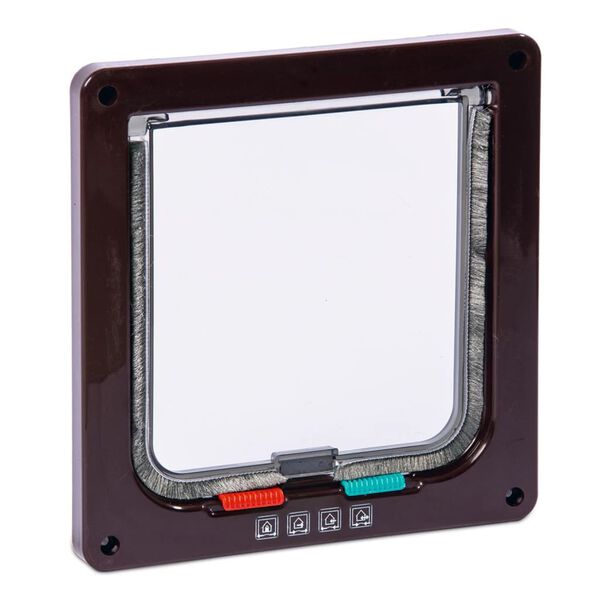 Karlie 4-way Lockable Cat Door Porta 19.2x5x20 cm Brown