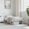 vidaXL Metal Bed Frame without Mattress with Headboard White 75x190cm