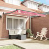 vidaXL Retractable Awning Retractable Red and White 300 x 250 cm