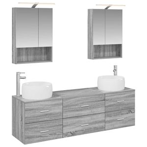 vidaXL Bathroom Furniture Set 5 pcs Grey Sonoma