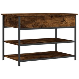 vidaXL Shoe Bench Smoked Oak 70x42,5x50 cm Engineered Wood