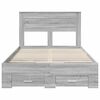 vidaXL Bed Frame with Drawer Grey Sonoma 120 x 200 cm Engineered Wood