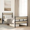 vidaXL Metal Bed Frame without Mattress Sonoma Oak 107x203 cm