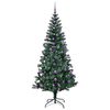 vidaXL Artificial Pre-lit Christmas Tree Green 210 cm PVC and Metal
