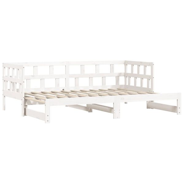 vidaXL Daybed with Trundle without Mattress White 80x200 cm Solid Wood