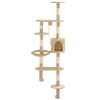 vidaXL Cat Tree | Beige | Particle board, Plush, Sisal rope | Large