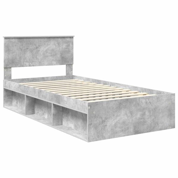 vidaXL Bed Frame Concerte Grey 100 x 200 cm Solid Pine Wood