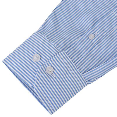 vidaXL Men's Business Shirt White and Blue Stripe Size S
