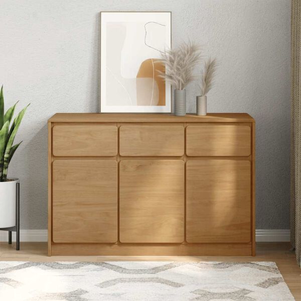 vidaXL Sideboard SAUDA Oak 114x43x75.5 cm Solid Wood Pine