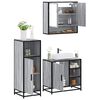 vidaXL 3 Piece Bathroom Furniture Set Grey Sonoma Engineered Wood