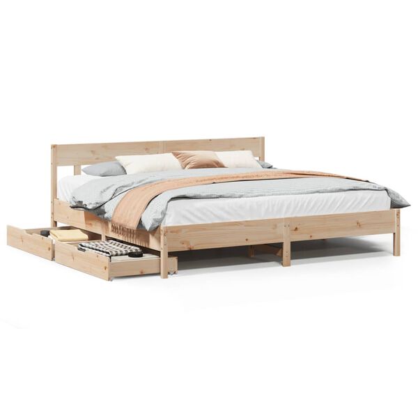 vidaXL Bed Frame without Mattress 200x200 cm Solid Wood Pine