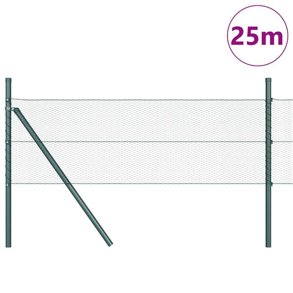 vidaXL Fence Post Grey 25 x 0.8 m (13 mm mesh) Steel and PVC