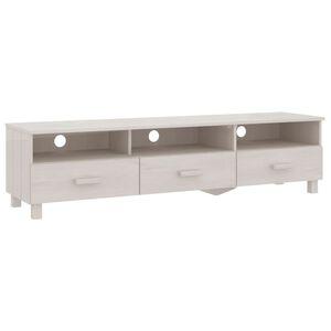 vidaXL TV Cabinet | White | Solid pinewood, MDF | Large | TV Cabinet