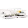 vidaXL Daybed with Drawers without Mattress White 90x190 cm Single Solid Wood