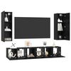 vidaXL TV Cabinet Set Wall-mounted 5 pcs Black Oak Engineered Wood