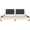 vidaXL Bed Frame with LED without Mattress "Zadar" White and Black 200x200 cm