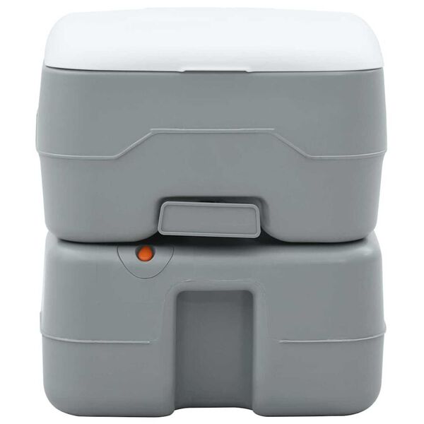 vidaXL Camping Toilet Manual Grey and White 41.5 x 36.5 x 37.5 cm