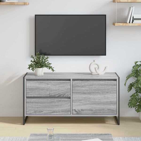 vidaXL TV Cabinet Grey Sonoma 100 x 36 x 49.5 cm Engineered Wood