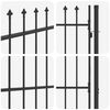 vidaXL Fence Gate Boxtel Single Door with Spike Top Steel 1x1.5 m Black