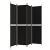 vidaXL 4-Panel Room Divider Black 200x200 cm Fabric