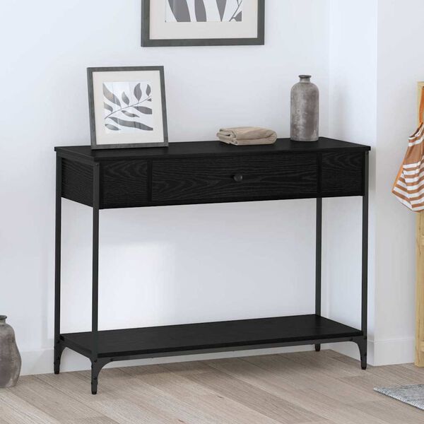 vidaXL Console Table Black oak 100 x 34.5 x 75 cm Engineered wood