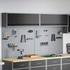 vidaXL Tool Cabinet and Pegboard Set 6 pcs Black 200 x 25 x 115 cm