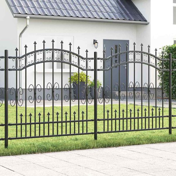 vidaXL Garden Fence Grey 240 x 166 cm Powder-coated steel
