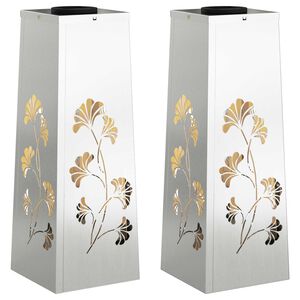 vidaXL Solar LED Pathway Light 2 pcs Warm White 18 x 18 x 50 cm