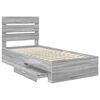 vidaXL Bed Frame Grey Sonoma and Silver 75 x 190 cm Engineered Wood